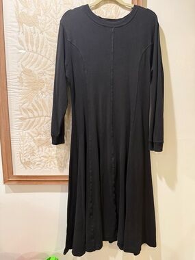 Vintage 90s Black Long-Sleeve A-Line Dress